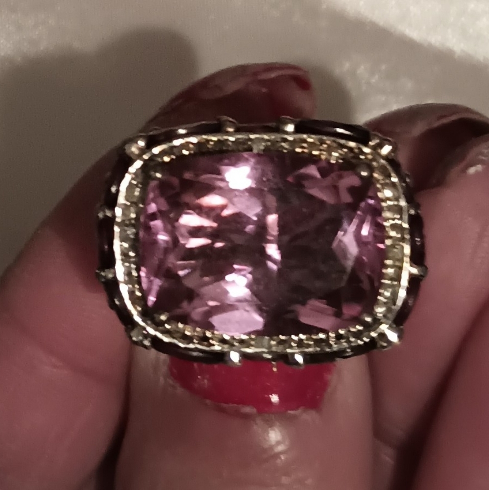 Sapphire ring and tourmaline 925 sterling silver